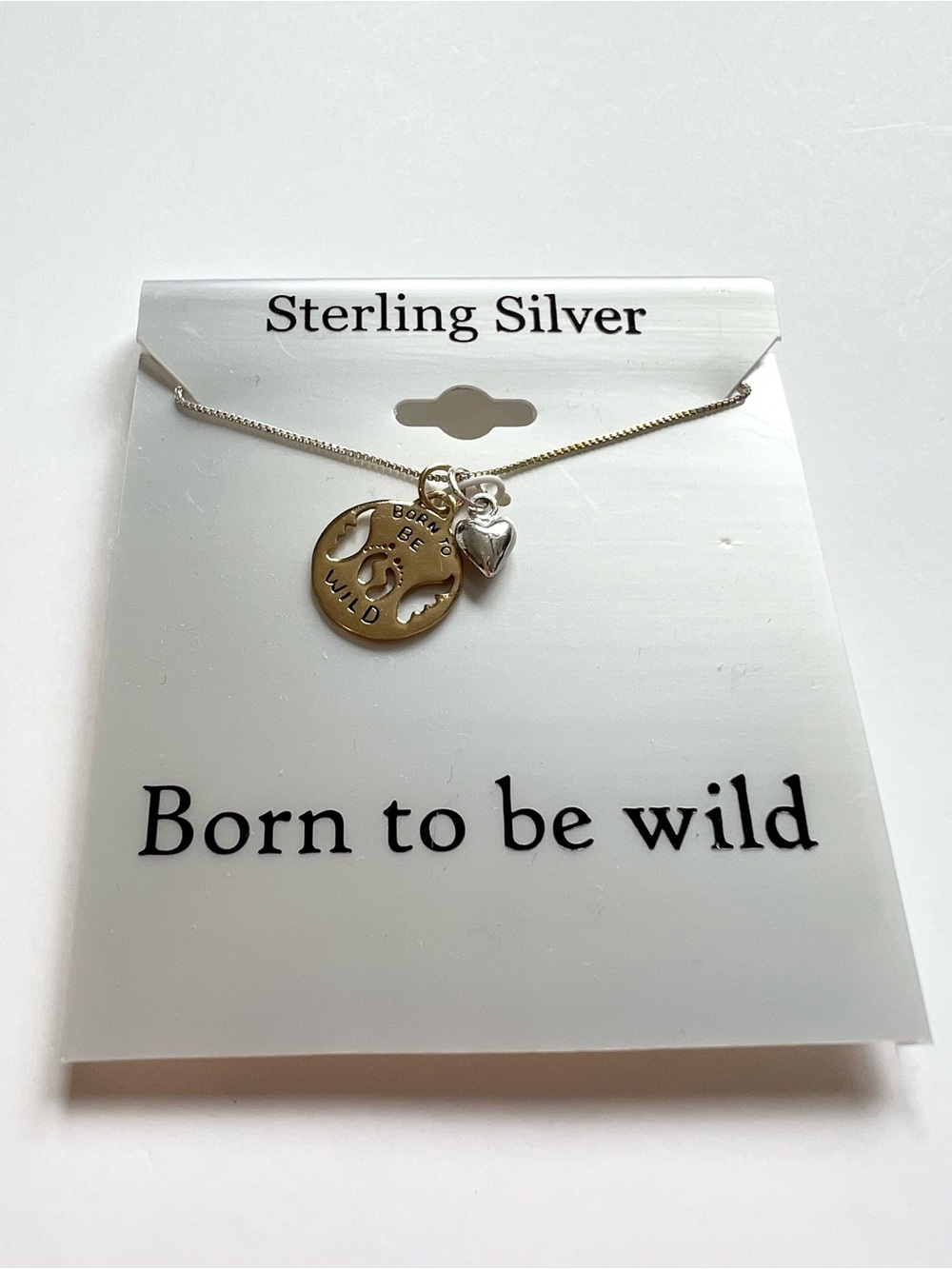 Vintage Footnotes Sterling Silver 'Born to Be Wild' Pendant Necklace 2008